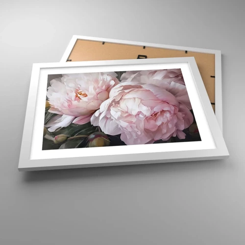 Plakat i hvid ramme - Fastlåst i blomstring - 40x30 cm