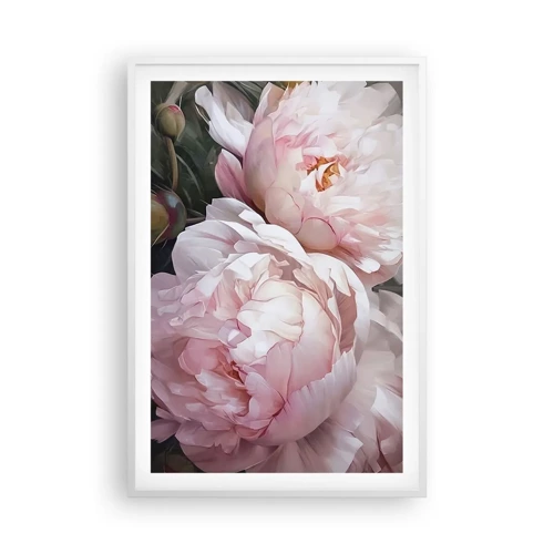 Plakat i hvid ramme - Fastlåst i blomstring - 61x91 cm