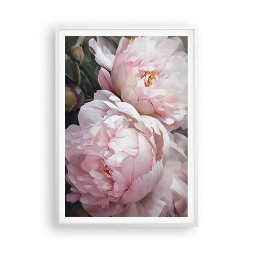 Plakat i hvid ramme - Fastlåst i blomstring - 70x100 cm
