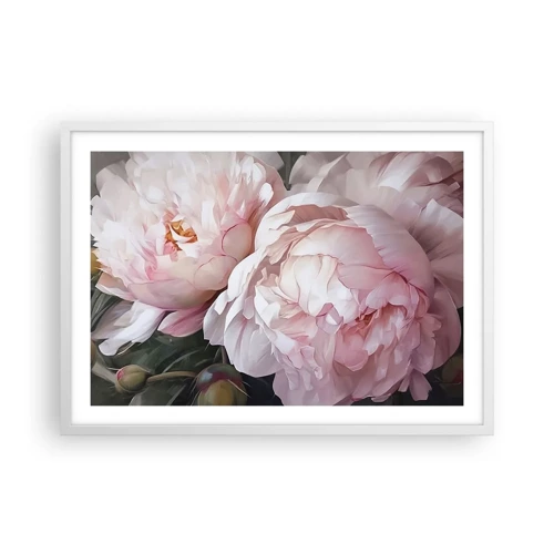 Plakat i hvid ramme - Fastlåst i blomstring - 70x50 cm