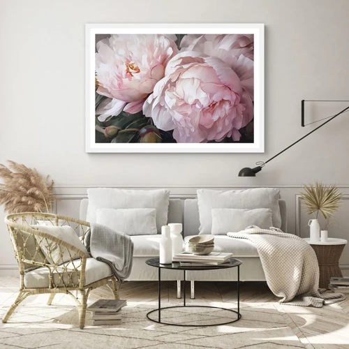 Plakat i hvid ramme - Fastlåst i blomstring - 91x61 cm