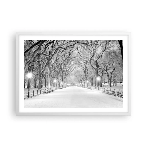 Plakat i hvid ramme - Fire årstider - vinter - 70x50 cm