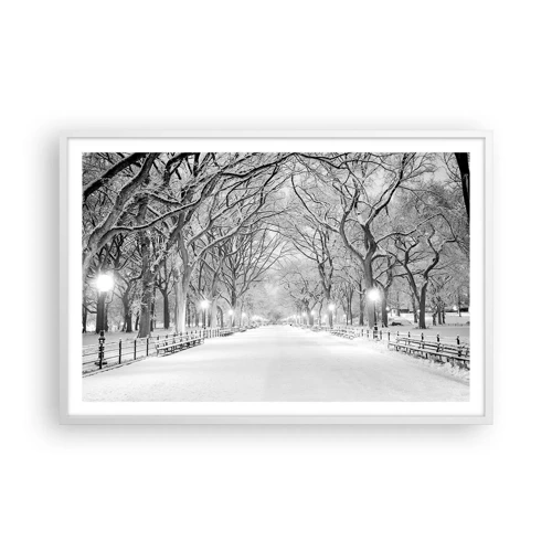 Plakat i hvid ramme - Fire årstider - vinter - 91x61 cm