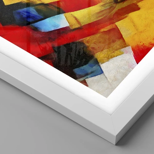 Plakat i hvid ramme - Flerfarvet lagdeling - 50x50 cm