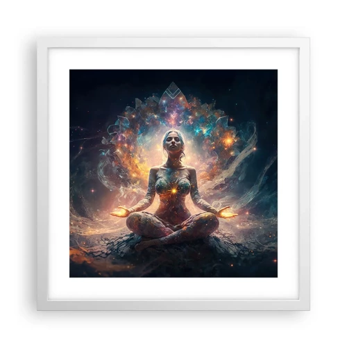 Plakat i hvid ramme - Flow af god energi - 40x40 cm