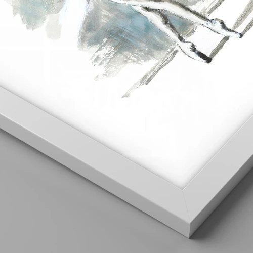 Plakat i hvid ramme - Fortryllet til en svane - 50x70 cm