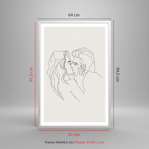 Plakat i hvid ramme - Forviklet i følelser - 61x91 cm