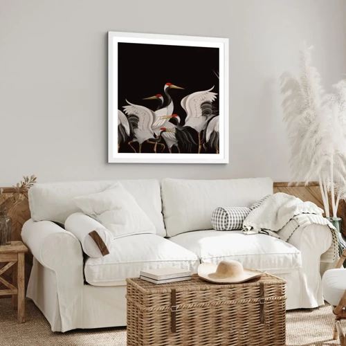 Plakat i hvid ramme - Fugle anliggender - 50x50 cm