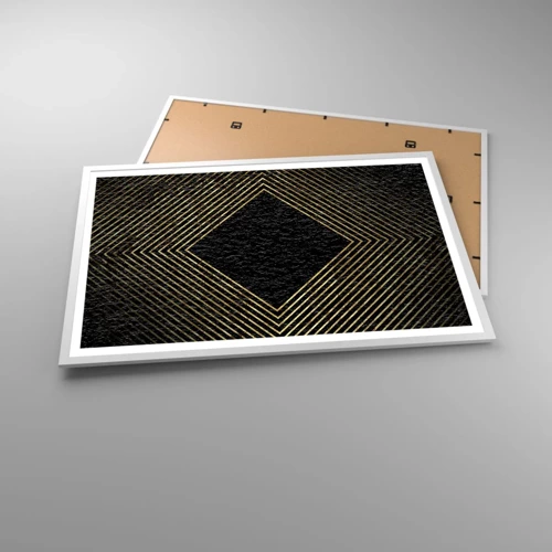 Plakat i hvid ramme - Geometri i glamour-stil - 91x61 cm