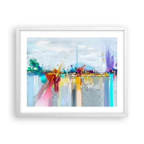 Plakat i hvid ramme - Glædens bro over livets flod - 50x40 cm