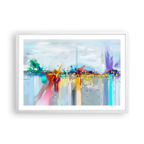 Plakat i hvid ramme - Glædens bro over livets flod - 70x50 cm