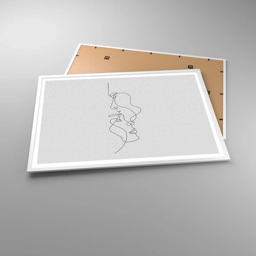 Plakat i hvid ramme - Gløderne af glubende begær - 100x70 cm