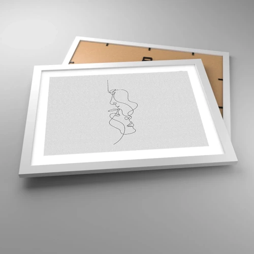 Plakat i hvid ramme - Gløderne af glubende begær - 40x30 cm
