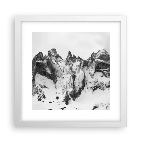 Plakat i hvid ramme - Granit truende højderyg - 30x30 cm