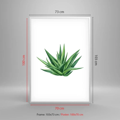 Plakat i hvid ramme - Grøn - styrke - liv - 70x100 cm