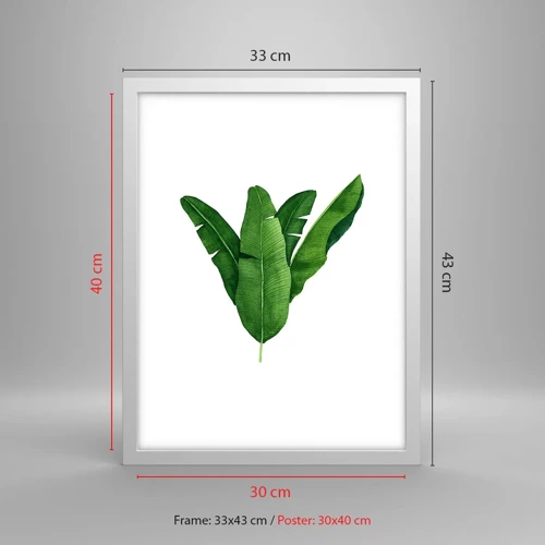 Plakat i hvid ramme - Grøn symmetri - 30x40 cm
