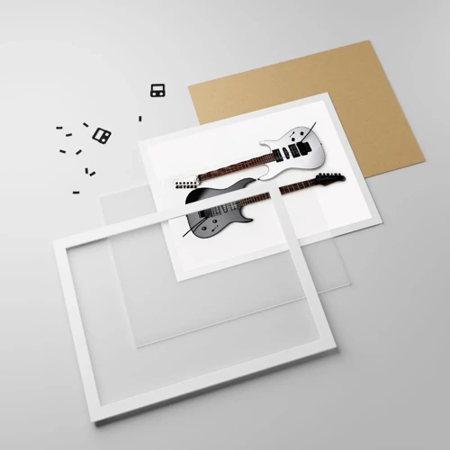 Plakat i hvid ramme - Harmoni af former - 40x30 cm