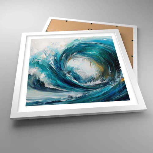 Plakat i hvid ramme - Havets portal - 40x40 cm