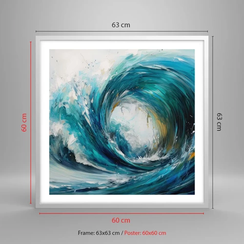 Plakat i hvid ramme - Havets portal - 60x60 cm