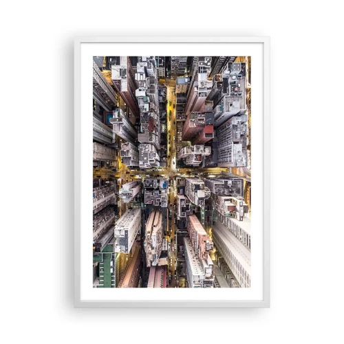 Plakat i hvid ramme - Hilsner fra Hong Kong - 50x70 cm