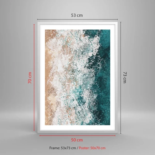Plakat i hvid ramme - Historier fra havet - 50x70 cm