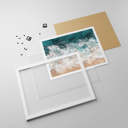 Plakat i hvid ramme - Historier fra havet - 91x61 cm