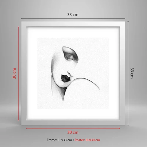 Plakat i hvid ramme - I Lempickas stil - 30x30 cm