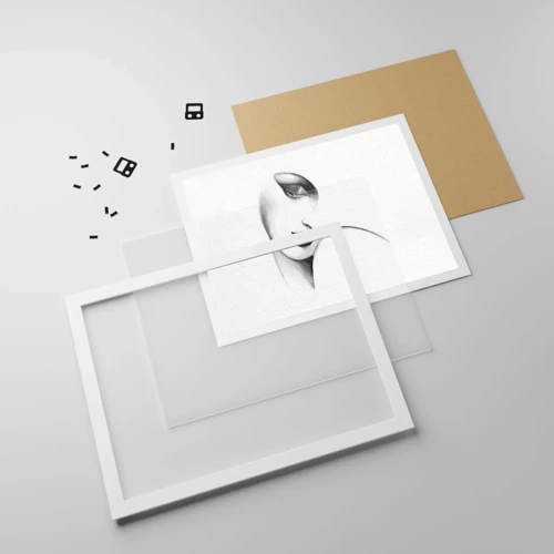 Plakat i hvid ramme - I Lempickas stil - 40x30 cm