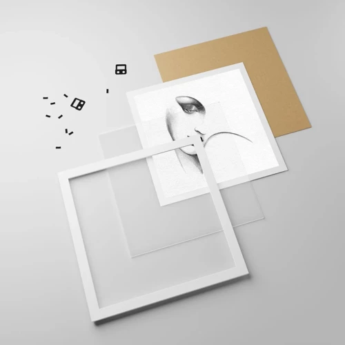 Plakat i hvid ramme - I Lempickas stil - 60x60 cm