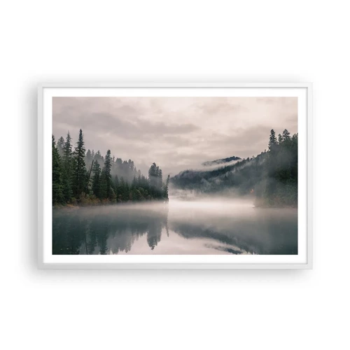 Plakat i hvid ramme - I drømmen, i tågen - 91x61 cm