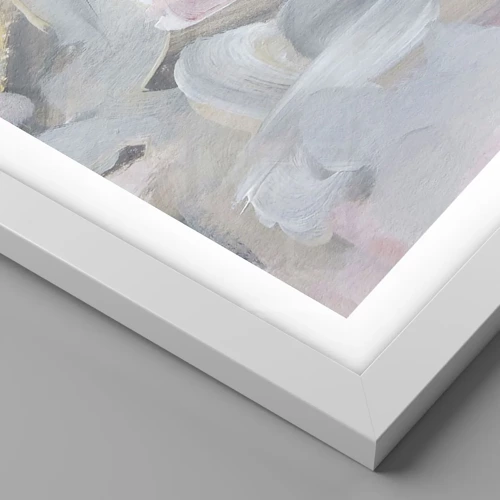 Plakat i hvid ramme - I en pastelfarvet verden - 30x30 cm
