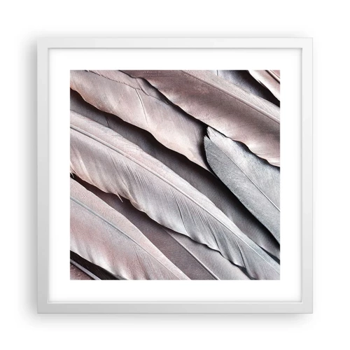 Plakat i hvid ramme - I lyserødt sølv - 40x40 cm