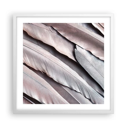 Plakat i hvid ramme - I lyserødt sølv - 50x50 cm