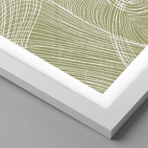 Plakat i hvid ramme - Indviklet abstraktion i hvidt - 30x30 cm