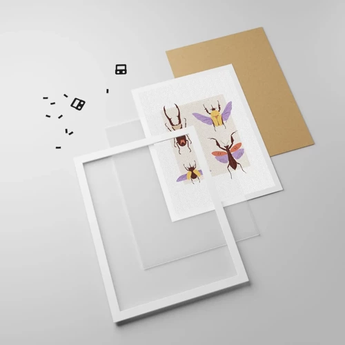 Plakat i hvid ramme - Insekternes verden - 30x40 cm