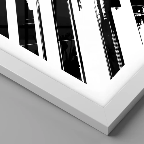 Plakat i hvid ramme - Intens og dynamisk komposition - 40x50 cm