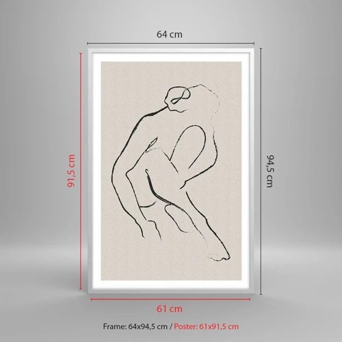 Plakat i hvid ramme - Intim skitse - 61x91 cm
