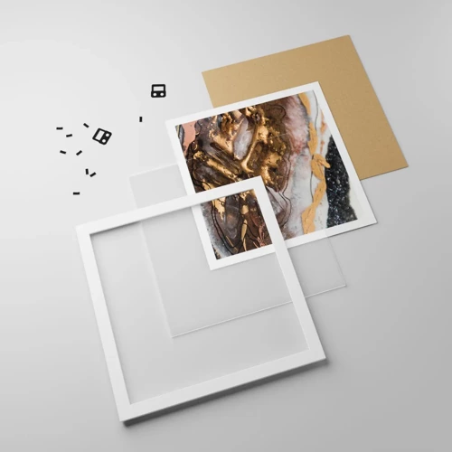 Plakat i hvid ramme - Jord element - 40x40 cm