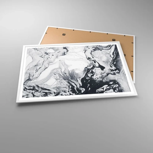 Plakat i hvid ramme - Jordens indre - 100x70 cm