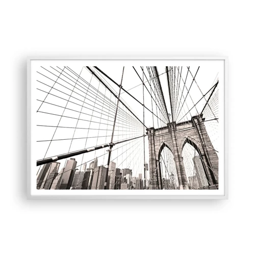 Plakat i hvid ramme - Katedralen i New York - 100x70 cm