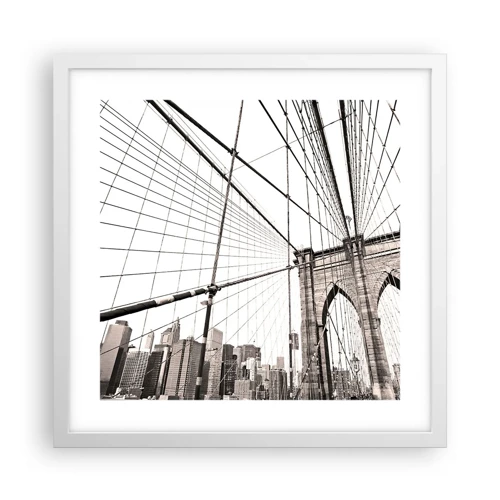 Plakat i hvid ramme - Katedralen i New York - 40x40 cm