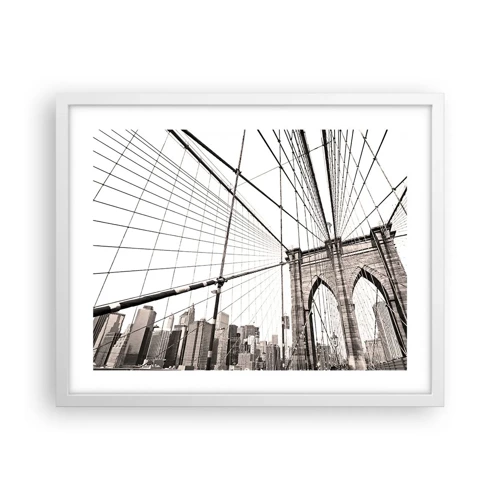 Plakat i hvid ramme - Katedralen i New York - 50x40 cm