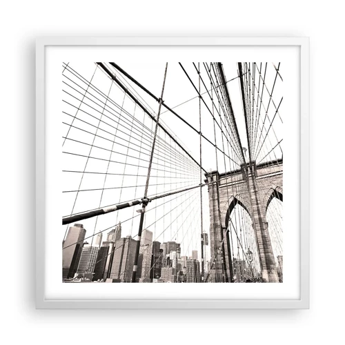 Plakat i hvid ramme - Katedralen i New York - 50x50 cm