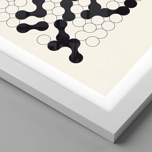 Plakat i hvid ramme - Kinesisk spil - variation - 100x70 cm