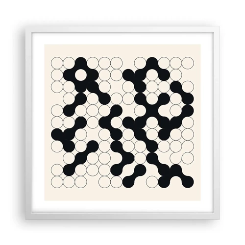 Plakat i hvid ramme - Kinesisk spil - variation - 50x50 cm