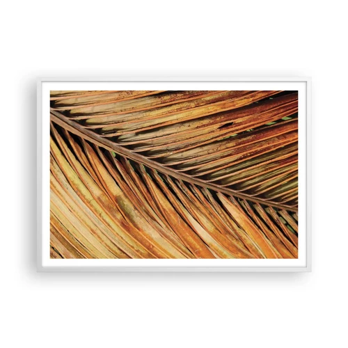 Plakat i hvid ramme - Kokosnød guld - 100x70 cm