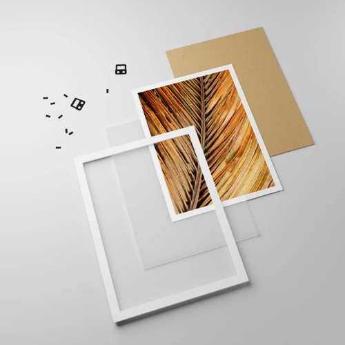 Plakat i hvid ramme - Kokosnød guld - 40x50 cm