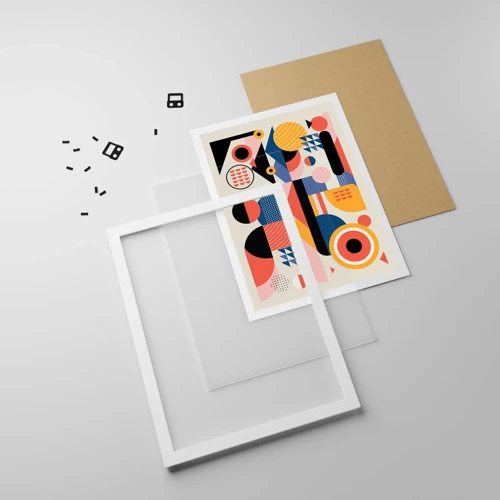 Plakat i hvid ramme - Komposition: Leg - 50x70 cm