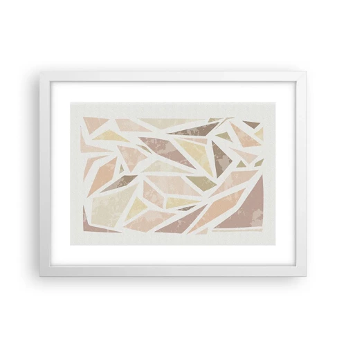Plakat i hvid ramme - Komposition af farvet glas - 40x30 cm
