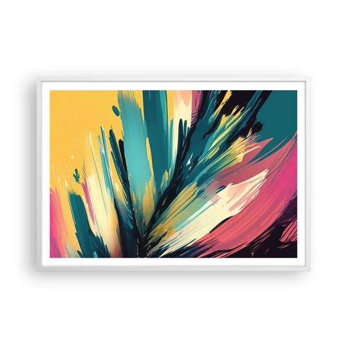 Plakat i hvid ramme - Komposition - en eksplosion af glæde - 100x70 cm